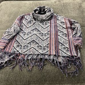 Free People Multicolor Cowl Neck Sweater